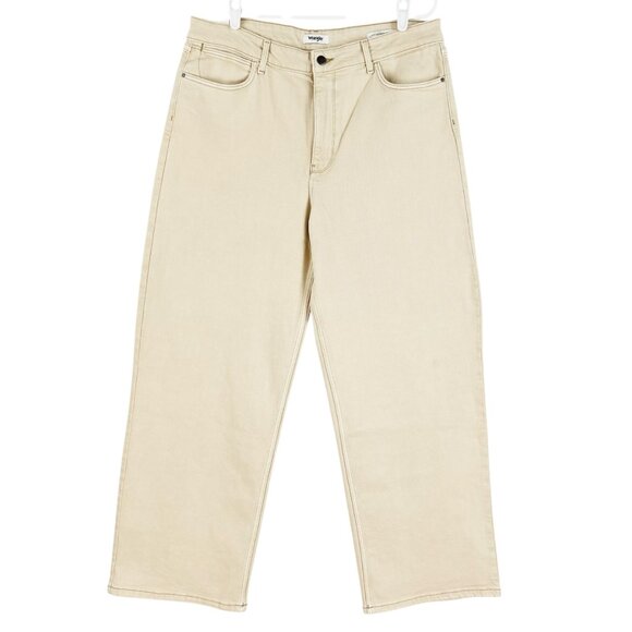 Wrangler Women's Loose Fit Straight Stretch Mid Rise Tan Denim Jeans Size 32 NWT - Picture 1 of 11